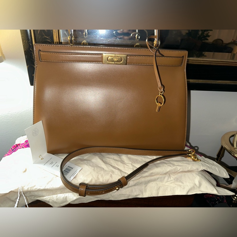 Rare Tory Burch Lee Radziwill Bag Large in Moose (Brown)